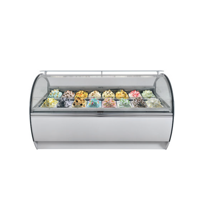 Prosky Popsicle Freezer Case de vidrio de gelato italiano