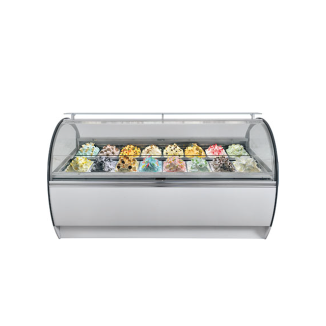 Prosky Counter Showcase Popsicle Freezer Case de vidrio de helado italiano